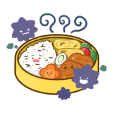 【栄養・食べ物・料理】痛んだ(腐った)お弁当のかわいいフリーイラスト